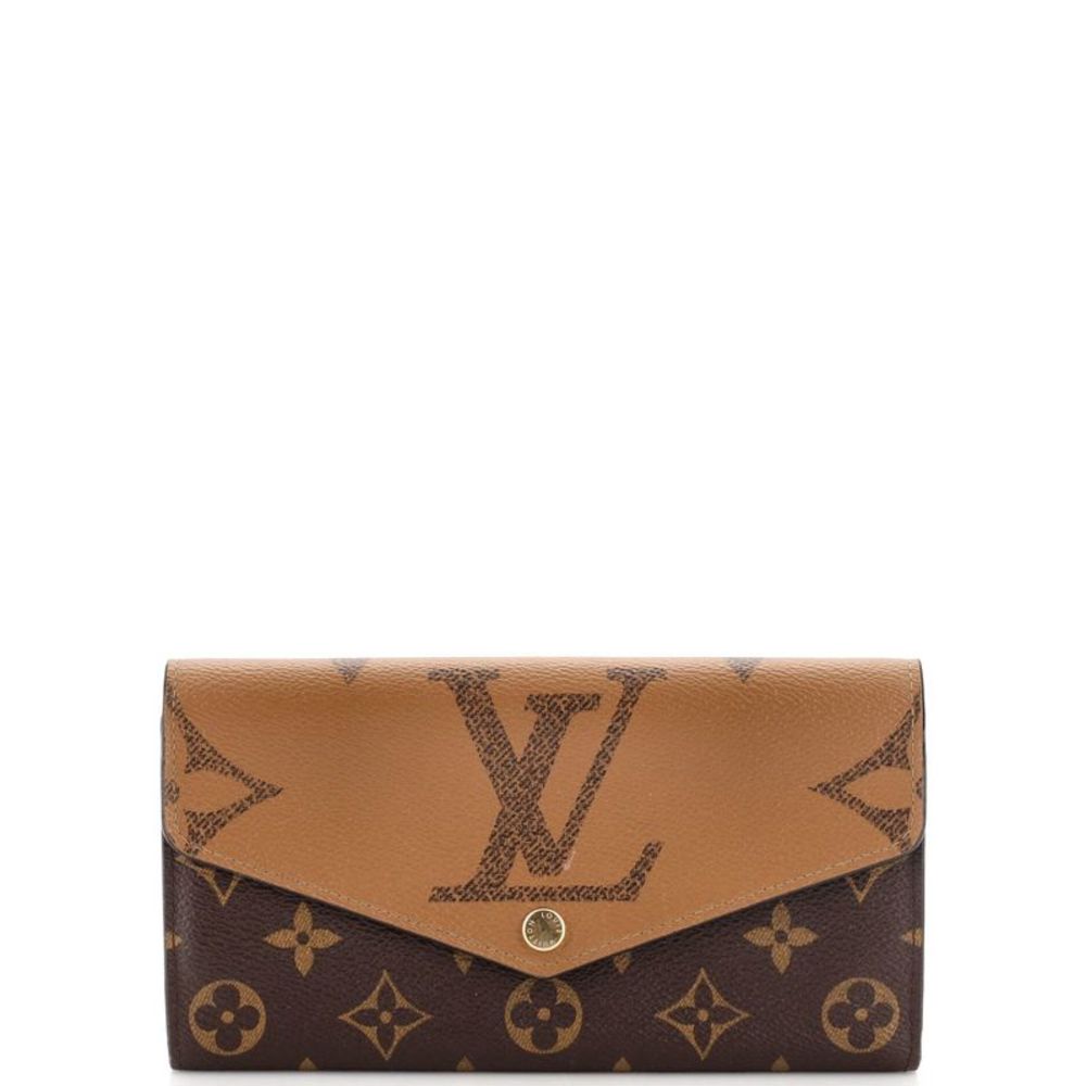 Louis Vuitton Sarah Wallet NM Reverse Monogram Giant and Monogram Canvas Brown